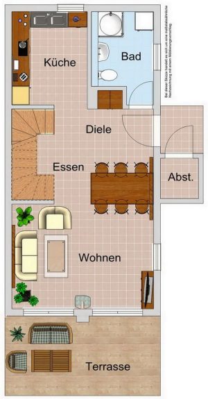 Ferienhaus Ostseedüne Rügen Glowe Möbelplan EG
